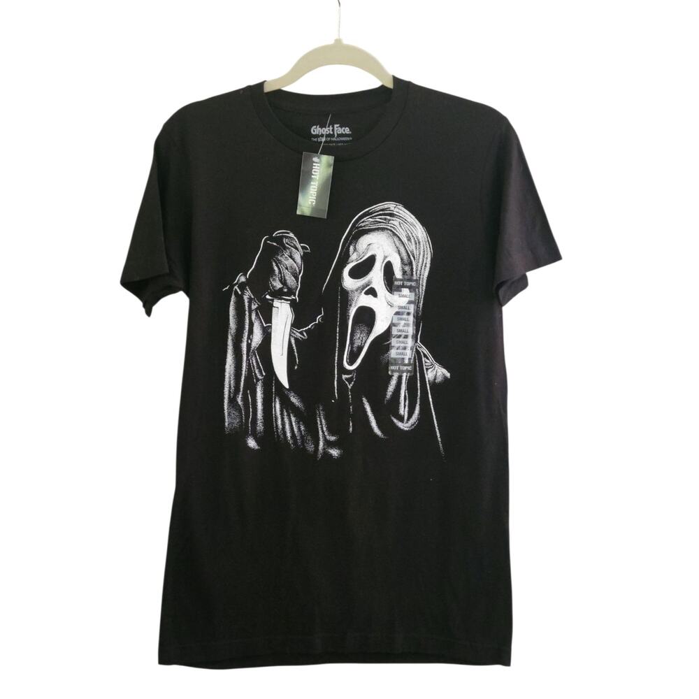 Hot Topic Scream Ghost‎ Face Lives 2-Sided Tee Graphic T-Shirt Size Small Black